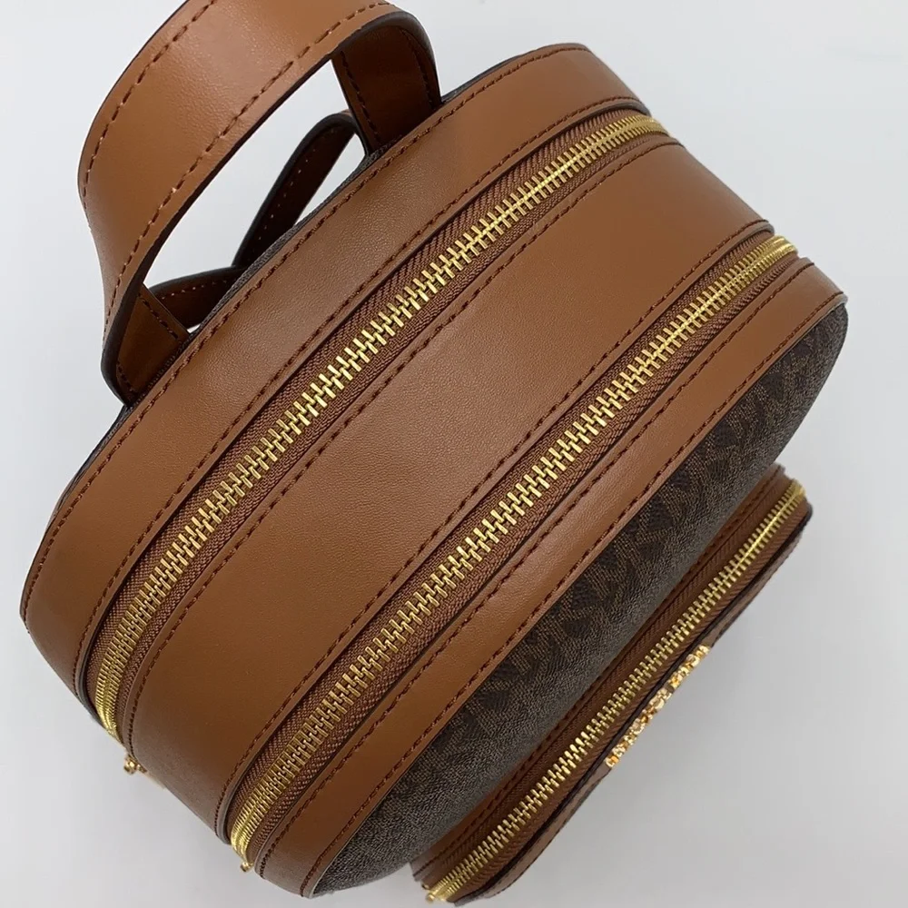 MICHAEL KORS JAYCEE MEDIUM BACKPACK BROWN SIGNATURE COLOR NWT - Picture 6 of 16